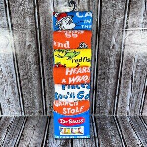 Dr. Seuss Crew Socks Bundle (6 Pairs) Cat in the Hat Grinch Novelty Socks